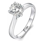 CXWK con Certificado Original 18K Oro Blanco Color Anillo Lujo Laboratorio Diamante Boda...