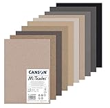 Canson C31032S054 Mi-Teintes 60% Abeja 160g Pack A4 10H Tonos Grises