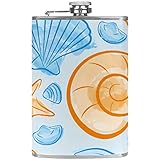 Petacas para licor para hombre,concha estrella de mar océano,Matraz a prueba de fugas de...