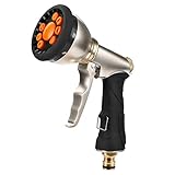 Homealexa Pistola pulverizadora de Metal para Manguera de jardín, 9 Patrones Ajustables,...