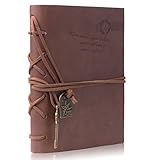 Cuaderno de Cuero – Meersee Cuaderno de Notas Vintage Cuadernos Bonitos de Viaje con...
