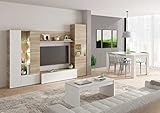 Miroytengo Pack Completo Muebles salón con LED Color Canadian y Blanco Moderno (Mueble +...