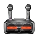 Máquina Karaoke Portátil, Sistema Altavoces Pa Bluetooth Recargable con 2 Micrófonos...