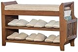 XOUVY Zapatero de 3 Niveles Marrón-Premium Organizador de Zapatos de Madera Vintage,...