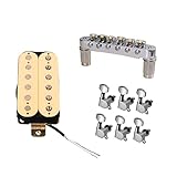 1 juego de puente de sillín de rodillo + pastilla Humbucker de doble bobina + 6R clavijas...