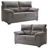 Tanuk Conjunto de Sofás DELLING 3 Y 2 PLAZAS Gris Perla Desenfundable Fabricado en...
