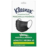 Kleenex Mascarilla Higiénica Adulto Negra (5 unidades)