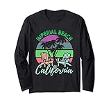 Imperial Beach California Pastel Retro Vintage Sunset Gift Manga Larga