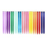 22 extensiones de cabello coloreadas en 11 colores, destacando a las niñas con cabello...