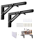 Viesap Escuadras Abatibles250mm, 2 PCS Escuadras para Estanterias,Soporte Estantería...