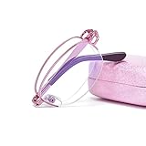 Plegable Medio Montura de Metal Gafas de Lectura para Las Mujeres,Lectores Compacto...