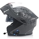 Casco de Moto Modular con Bluetooth Integrado, ECE Homologado Casco Integrales Moto Jet...