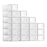 SONGMICS Cajas para Zapatos Transparentes, 18 Cajas de Zapatos, Organizadores Plegables,...