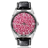 Relojes de pulsera de cuarzo con patrón de leopardo, para mujeres y hombres, relojes de...