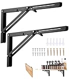 Viesap Escuadras Abatibles400mm, 2 PCS Escuadras para Estanterias,Soporte Estantería...
