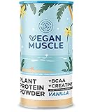 Proteína Vegana Vegan Muscle - Sabor Vainilla - Vegan Proteina vegetal de Guisante, Arroz...