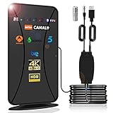 36DBI Antena TV Interior Exterior Digital, 480km Alta Definición Antena HDTV Digital con...