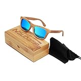 Naudamp Gafas de Sol polarizadas de bambú Hombres Mujeres Gafas de Madera para Deportes...