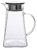 Tetera de vidrio de 1300ML con tapa de acero inoxidable, tetera de vidrio de borosilicato...
