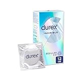 Durex Preservativos Invisibles Super Finos para Maximizar la Sensibilidad, 12 Condones