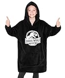 Jurassic World Sudadera Dinosaurio Niño - Sudadera Manta Oversize para Niños (Negro)
