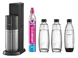 sodastream Pack de máquina de agua chispeante y soda 2 en 1 Duo negro, 2 jarras de...