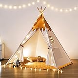 besrey Tipi Infantil Indio para Niños Tienda de Campaña Infantil Canvas Tipi 100%...