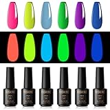 ROSALIND Esmalte Semipermanente Neon Color Fluorescente 6 Colores Mini Esmalte de uñas de...