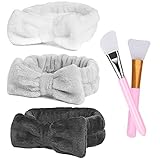 URAQT Diadema de Maquillaje, 3Pcs Microfibra de Spa Diadema Elásticas, Suave Diadema...