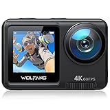 WOLFANG GA420 Cámara Deportiva Doble Pantalla 4K 60FPS 24MP, 10M Cuerpo/40M Impermeable...