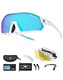 X-TIGER Gafas Ciclismo Hombre CE Certificación Polarizadas Gafas Ciclismo con 5 Lentes...