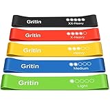 Gritin Bandas Elásticas Fitness/Bandas de Resistencia, Set de 5 Cintas Elásticas Fitness...
