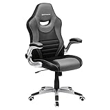 SONGMICS Silla de Oficina Giratoria, Silla Ergonómica, con Apoyabrazos abatibles, Base de...