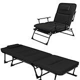 Cuna plegable con colchón para adultos, silla plegable ajustable de 5 posiciones para...