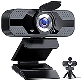 Webcam 1080P Full HD con Micrófono Y cubierta de privacidad, USB Web Camera Con trípode,...