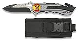 Navaja con insignia BANDERA ESPAÑA AGUILA Gris sin Sierra Hoja 6,5 cm para Caza, Pesca,...