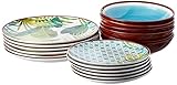 Tognana Jungle – Vajilla de 18 piezas, Porcelana, Multicolor, 9.12 kg