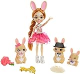 Royal Enchantimals Muñeca con familia de conejos mascota de juguete vestidos de boda...