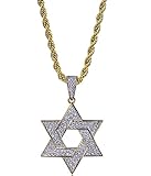 KENOVO Collares con Colgante de Estrella de David de Oro de 18 Quilates, joyería for...