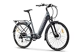 Moma Bikes Bicicleta Electrica Urbana Ebike28PRO, Aluminio, SHIMANO 7v, Frenos de Disco...