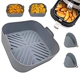 Molde de Silicona para Freidora de Aire 21 cm con Guantes Antiadherentes - Molde de...