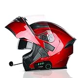 Casco De Moto Modular Con Bluetooth, Casco Moto Abatible Con Doble Visor DOT/ECE...