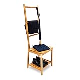 Relaxdays Galán de Noche Bambú, Silla Valet, Colgador Ropa Dormitorio, 2 Baldas,...