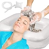 Bibykivn Lavabo Inflable para el Cabello, Lavado de Cabello en la Cama,Lavabo de Champú...