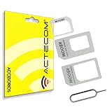ACTECOM ADAPTADOR 4 EN 1 NANO SIM A SIM, NANO SIM A MICRO SIM, MICRO SIM A SIM +...