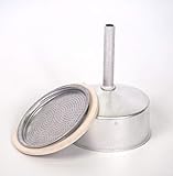 Sanfor | Repuesto Cafetera Italiana 12 Tazas | Recambio Embudo + Filtro + Junta | Aluminio...