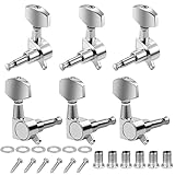 Clavijas Afinación de Guitarra, 6 Pcs 3L3R Semicerrada Pomos de Cabezales de Guitarra,...