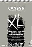 Canson XL Touch Arenoso 160g Ã�lbum Espiral A3 40H Gris