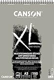 Canson XL Touch Arenoso 160g Álbum Espiral A3 40H Gris