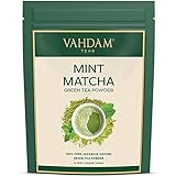 Vahdam Té verde Matcha de menta | Polvo de té Matcha 100% PURO de origen japonés |...